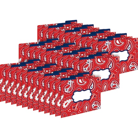 Barker Creek Bandana Designer Letter Size File Folders, 36/Package 3916